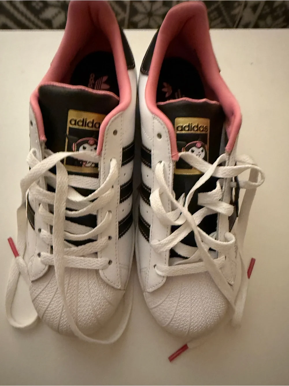 adidas Kids White, Black & Pink Classic Sneakers